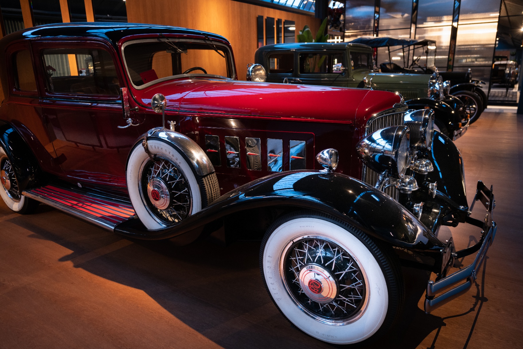 Rød Packard fra 1930'erne i samlingen